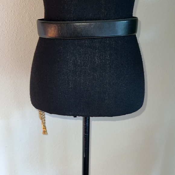 ESCADA Women’s Collaboration with Avignon Black Leather Belt Gilded Gold Charms main image 5